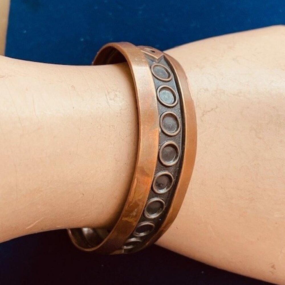 Vintage BELL’S TRADING POST COPPER CUFF BANGLE BRACELET  Mid-Century Modern